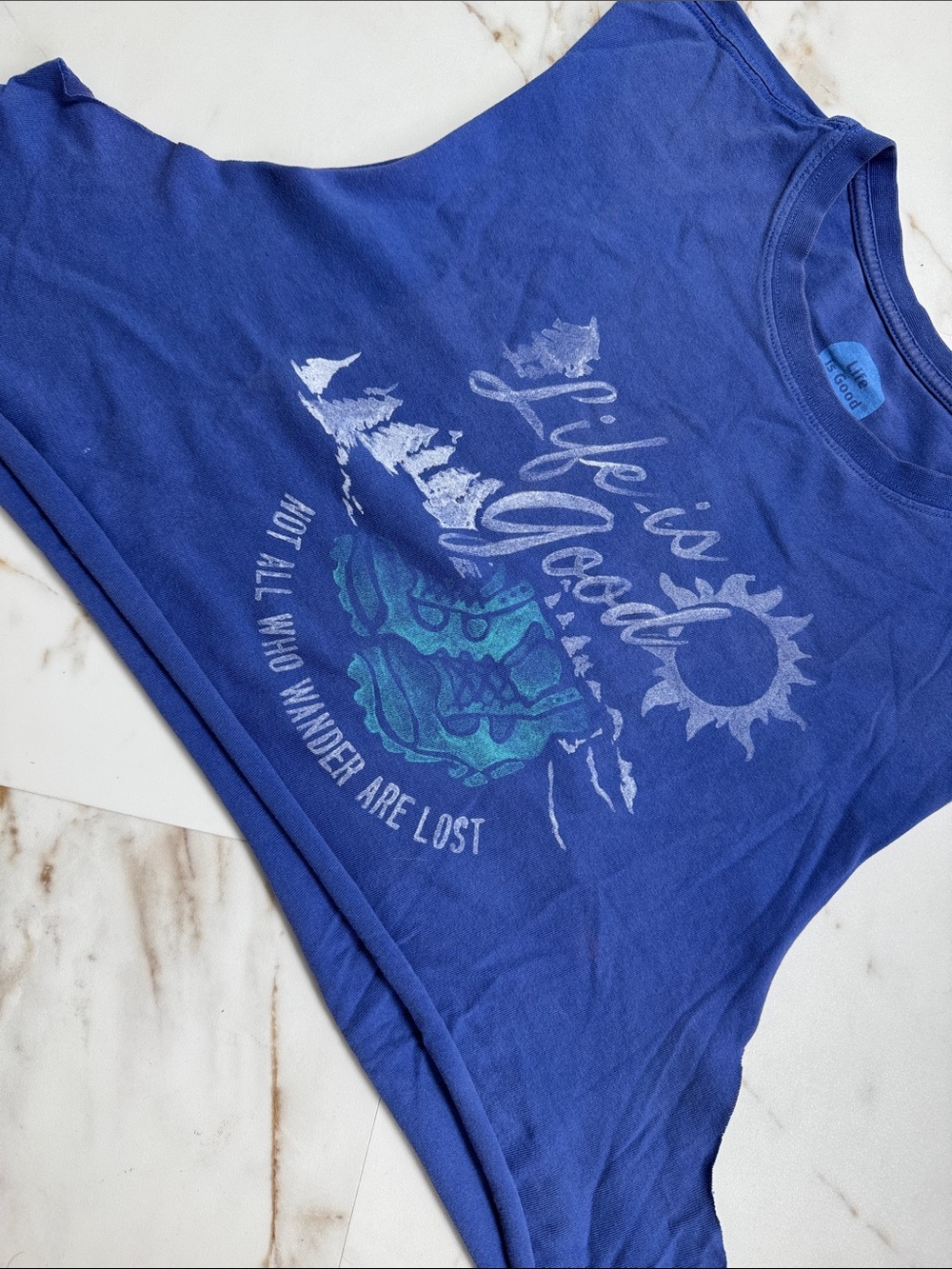 Life is Good Hiking Cropped Tank Top Sz L Adventure Gorpcore Granola Wander